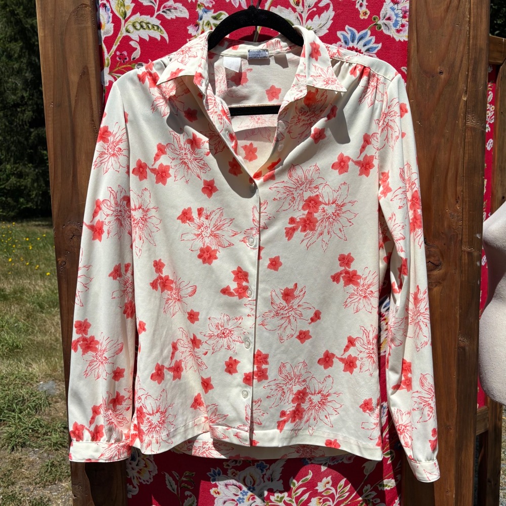Vintage Floral Western Prairie Floral Button Down Women's Size M-L